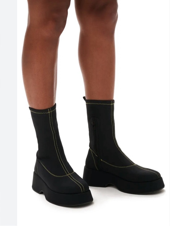 Ganni Shoes - Ganni Retro Flatform Ankle Sockboots are designed to be ankle length